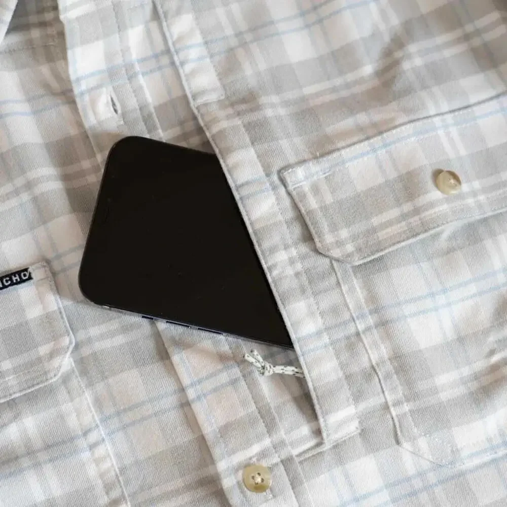 Poncho Men's Size XL WhitePlaid Flannel Shirt Magnetic Pocket Outdoor Fishing - Picture 9 of 9